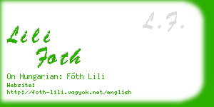 lili foth business card